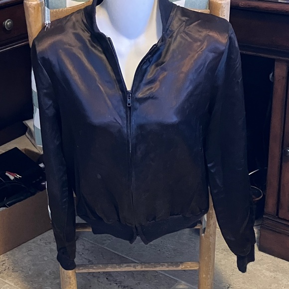 Jackets & Blazers - 3/$45 Women's Black Nylon Lightweight ZIPPERED Bomber STYLED Jacket  Size Petite
